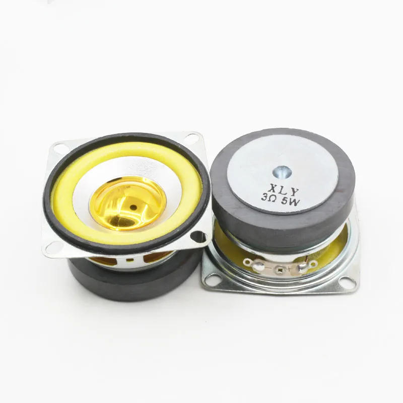 2pcs 3 Ohm 5W 53MM Musical Flowerpot Loudspeaker 45mm External Magnetic Speaker Foam Yellow Edge Bright Cap Height 30mm