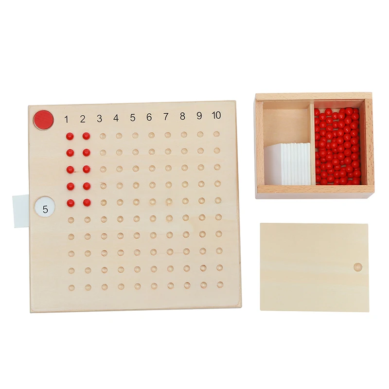 Baby Toy Montessori Multiplication Bead Board and Tablets for Early Childhood Education Preschool Training Toys