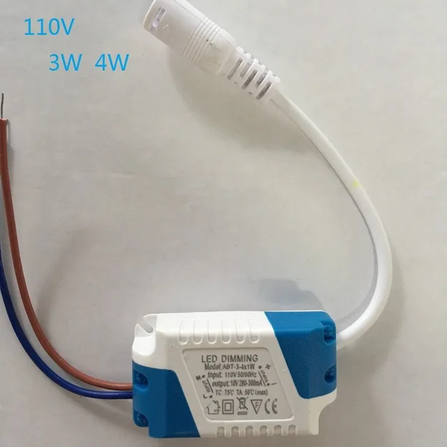 Wholesale Isolated 300mA Dimmable Led Driver 3W 4W Power Supply AC 110V /220V-240V for LED Ceiling lights Bulb DC Plug