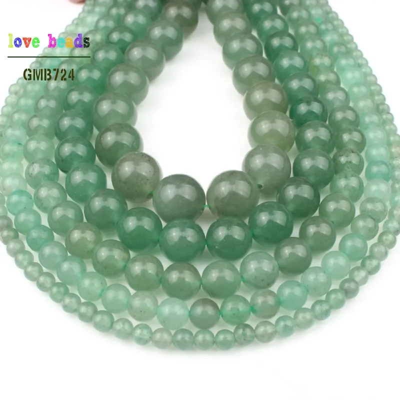 Natural Stone Beads Green Aventurine Round Loose Beads for Jewelry Making DIY Bead Bracelet 15\'\' Strand Pick Size 4/6/8/10/12mm