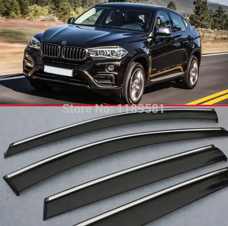 

For BMW X6 2008-2014 Window Wind Deflector Visor Rain/Sun Guard Vent Car Accessories Stickers