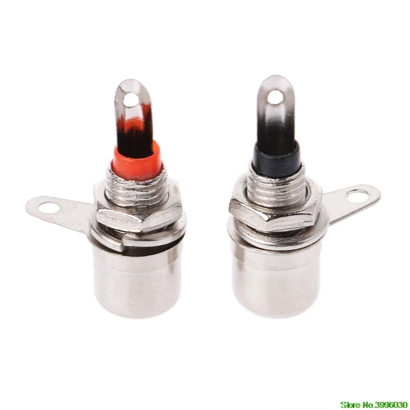 10 Pcs Nickel Plated RCA Phono Chassis Panel Mount Female Socket Adapter Red+Black