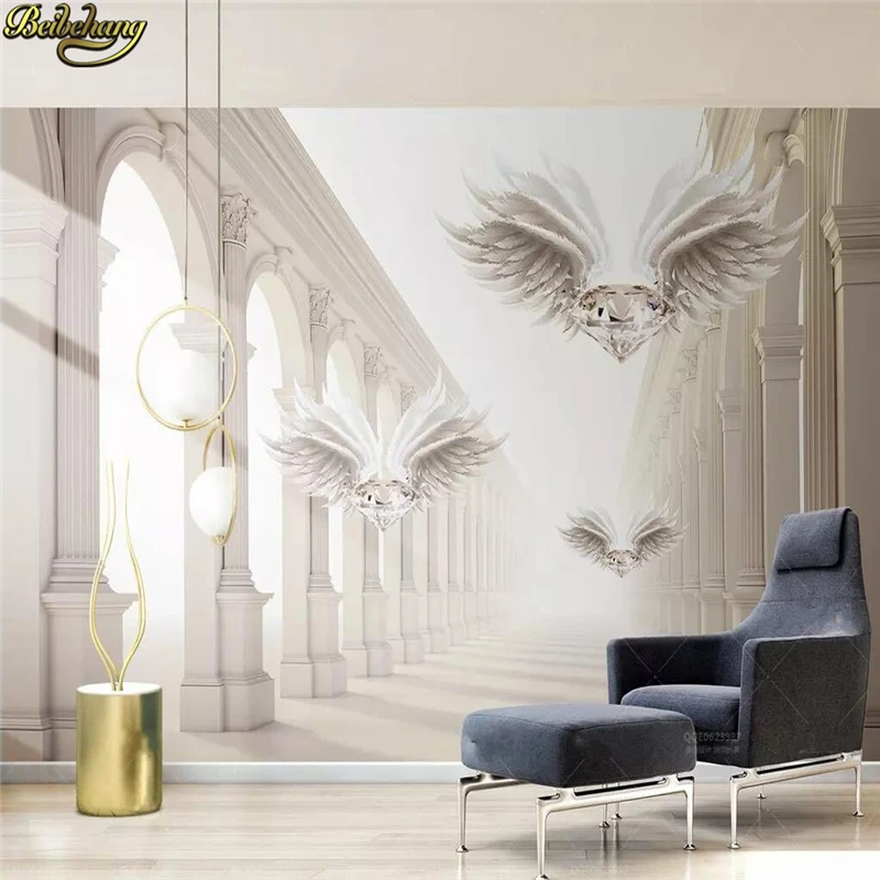 beibehang Custom wallpaper mural 3d abstract space Roman column diamond wings TV background wall papers home decor 3d wallpaper