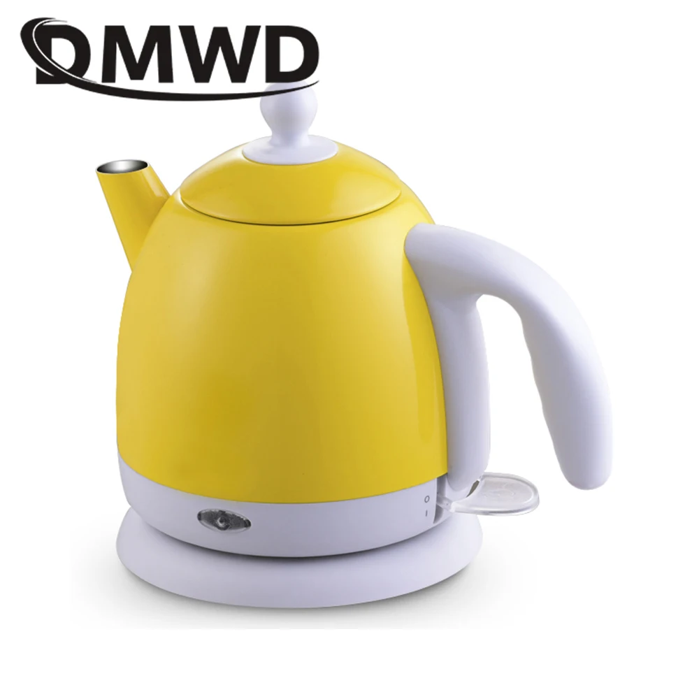 DMWD Thermal Insulation Electric Kettle Hot Water Heating Boiler Pot Stainless Steel 1L Mini Travel Teapot Milk Heater Warmer EU