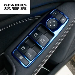 Car Styling door armrest panel Sitcker trim Auto window glass lift buttons For Mercedes Benz CLA GLA A Class W117 C117 W176 X156