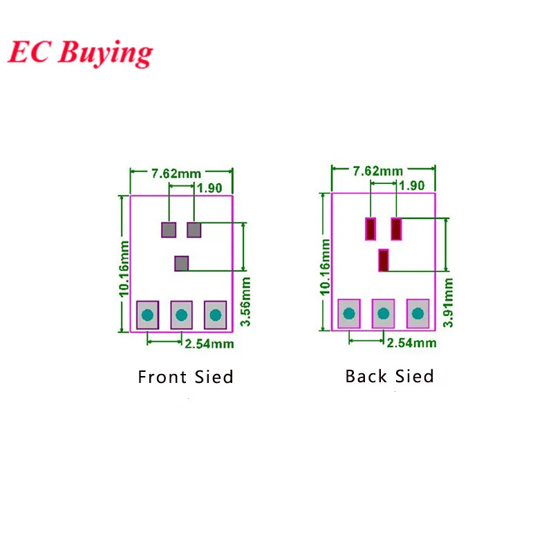 2Pcs-100Pcs SOT23 SOT23-3 Turn SIP3 Double-Side SMD Turn To DIP SIP3 Adapter Converter Plate SOT SIP IC Socket PCB Board Diy kit