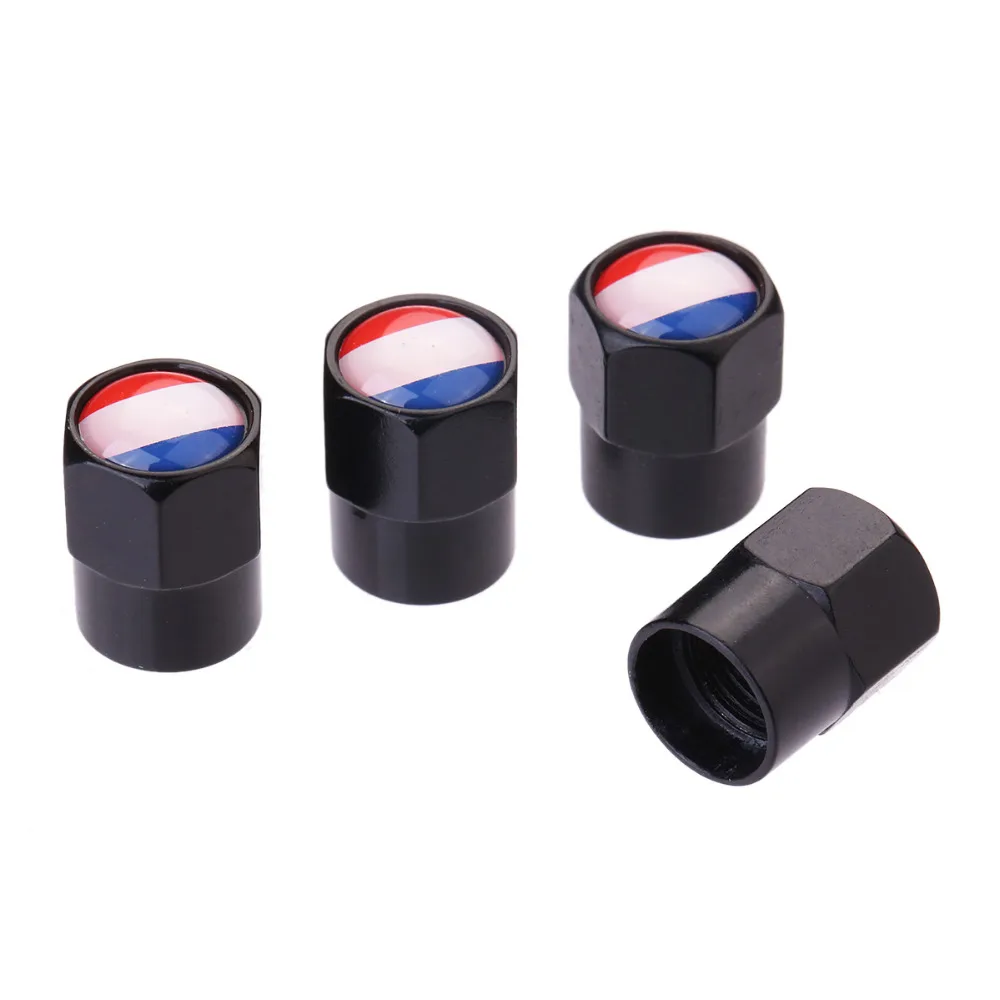 4Pcs/Lot Flag Australia Russia Spain Britain Italy France USA Germany Car Motorcycle Wheel Tire Valve Stem Air Caps Car Styling