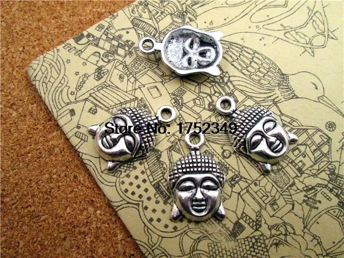 15pcs--Buddha Charms ,Antique tibetan silver Tone Maitreya Buddha Charm Pendants 22x14mm