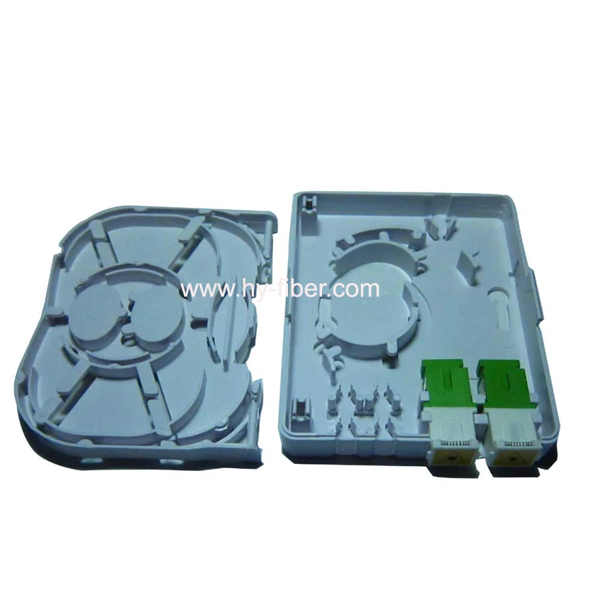 Fiber Optical Terminal Box, Distribution Box, Wall Outlet for Drop Cable Connection, 2 Core, Compact FTTH