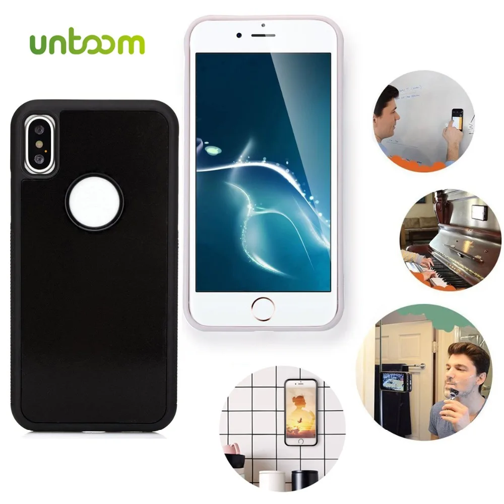 Untoom Anti Gravity Phone Case for iPhone X Xs Max Xr 8 7 6 6s Plus Magical Nano Suction Cover Hands Free Adsorbed Cover Cases