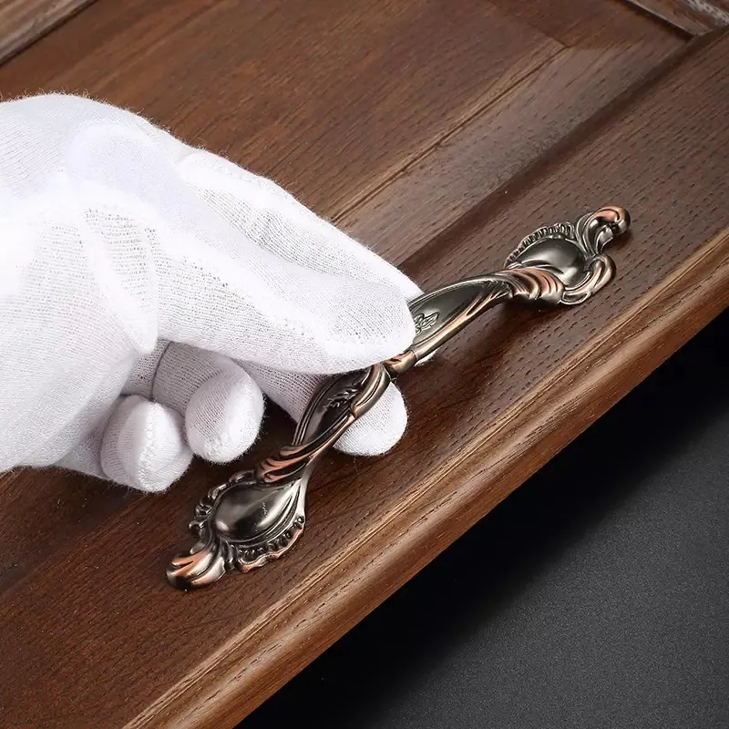 Free shipping European palace luxury handle Retro golden 5