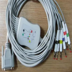 Compatible For Nihon Kohden ECG-1250,ECG-1350 ECG EKG Cable with Leadwires 10 Leads Medical ECG Cable 4.0 Banana End,TPU