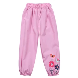 Pantalones impermeables para niñas, ropa de moda para niños, pantalones de lluvia de Color caramelo, pantalones para niños de 2 a 6 años, primavera y otoño, nuevo