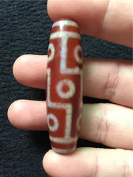 AAA Grade Tibet Beads Red Natural Agate 9 Eyes 15mm*55mm Pendant Powerful Amulet Tibetan Dzi Beads DIY Pendant Free Shipping