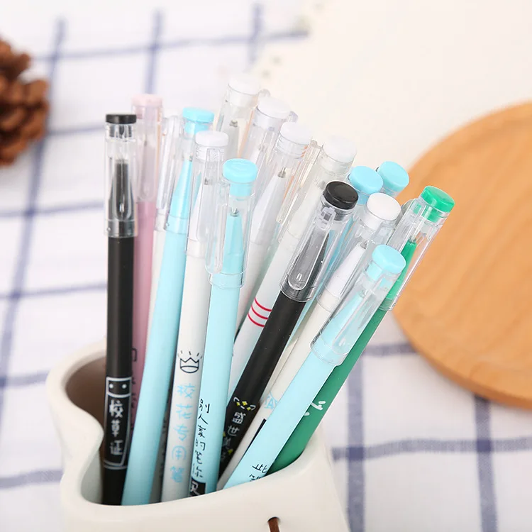 

40 Pcs Factory Direct Sales Creative Neutral Pen Cute Stationery Personality with Word Office Water-based Signature Gel Pen