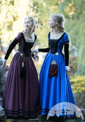 Cosplaydiy Custom Made Renaissance Women Dress Medieval Clothing Adult Victorian Medieval Side Lace Up Dress L320