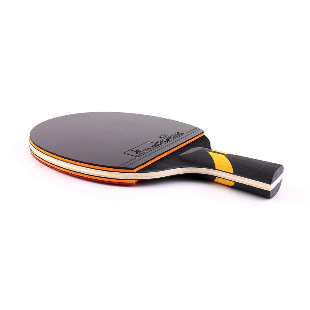 Tennis table racket wood plus carbon fiber offensive long handle short handle horizontal grip pingpong racquet blade with rubber