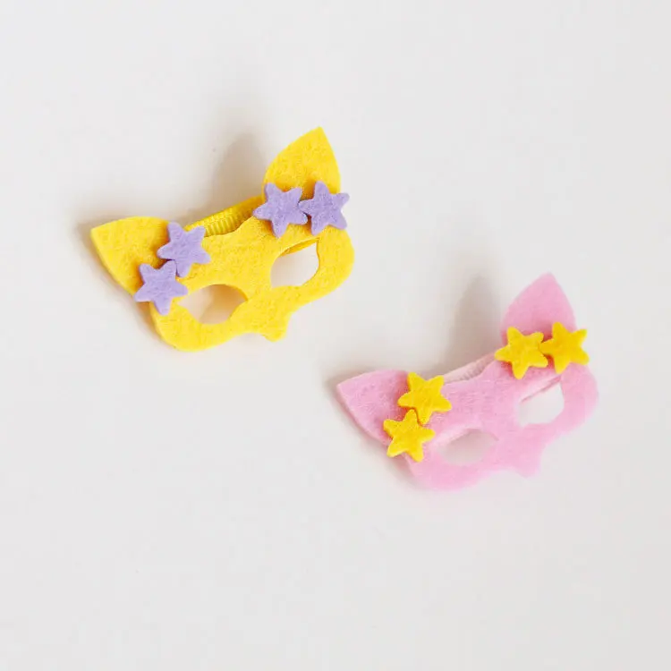 

Boutique 12pcs/2C Fashion Cute Felt Fox Hairpins Solid Kawaii Star Animal Hair Clips Princess Headwear Hair Accessories