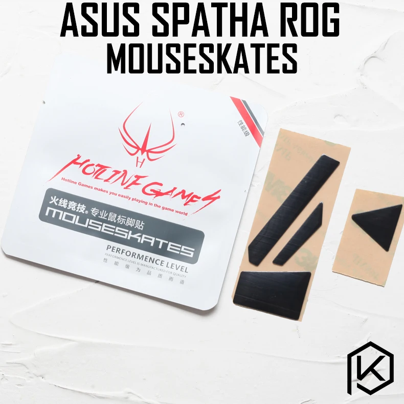 Hotline games 1 sets/pack competition level mouse feet skates gildes for asus spatha rog  0.6mm thickness