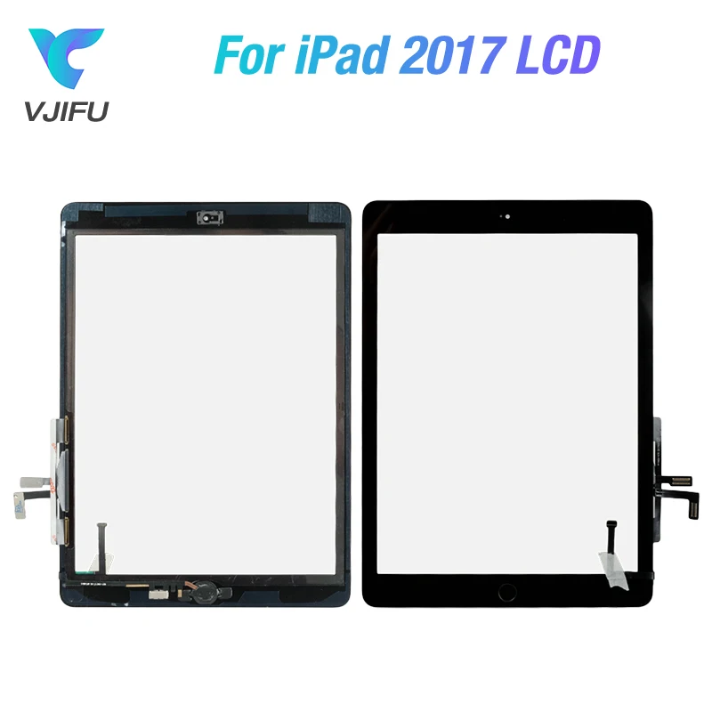 New 2017 A1822 A1823 Touch Screen For iPad 5th Generation 5 Digitizer Front Glass With home button +cable+Tools+Tempered Glass