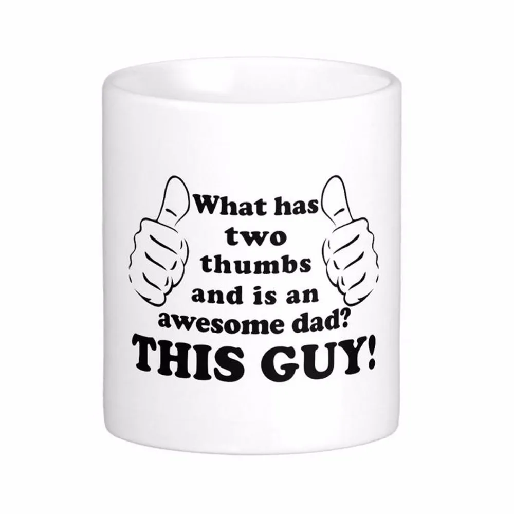 Awesome Dad With Thumbs White Coffee Mugs Tea Mug Customize Gift By LVSURE Ceramic Mug Travel Coffee Mugs