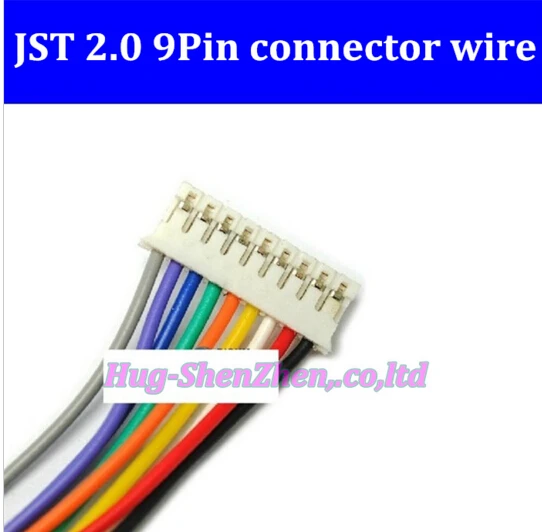 

100pcs/lot Free Shipping 9P JST 2.0mm PH2.0 PH 2.0 9pin PH-9p connector with cable 300mm wire 24AWG