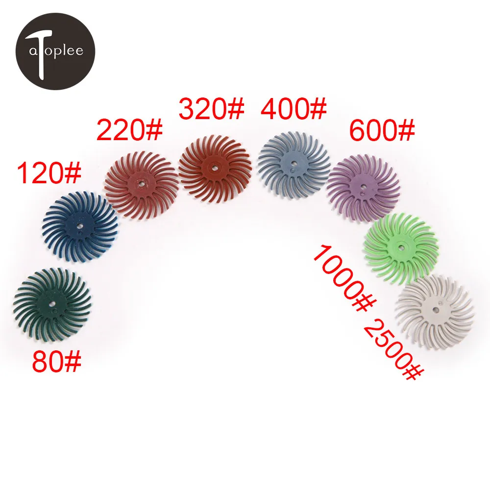 

1Pcs 80#-2500# Grit Colorful Aluminum Oxide Grain Polishing Wheels 25mm Diameter Radial Bristle Polishing Brush Tools