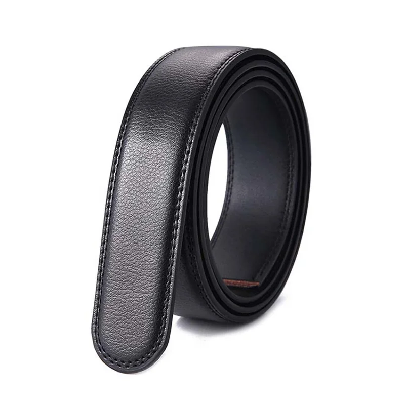 Black Lengthened 135CM-145CM Large Size Men's Belt Leather Automatic Buckle Belt Business Classice Headless Belt For Men D3135