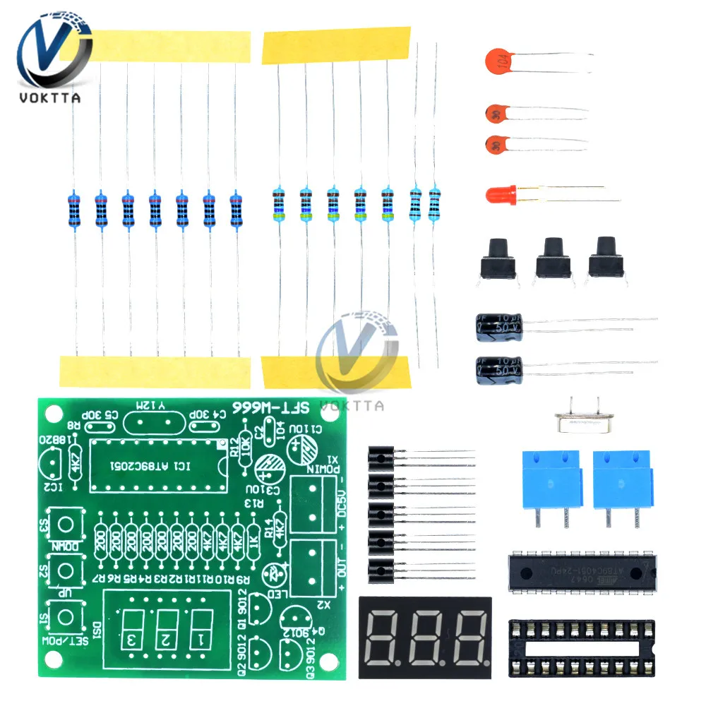 AT89C2051 DS18B20 LCD Digital Temperature Controller DIY Kit 5V DC Microcontroller Thermometer Meter Electronic Thermostat