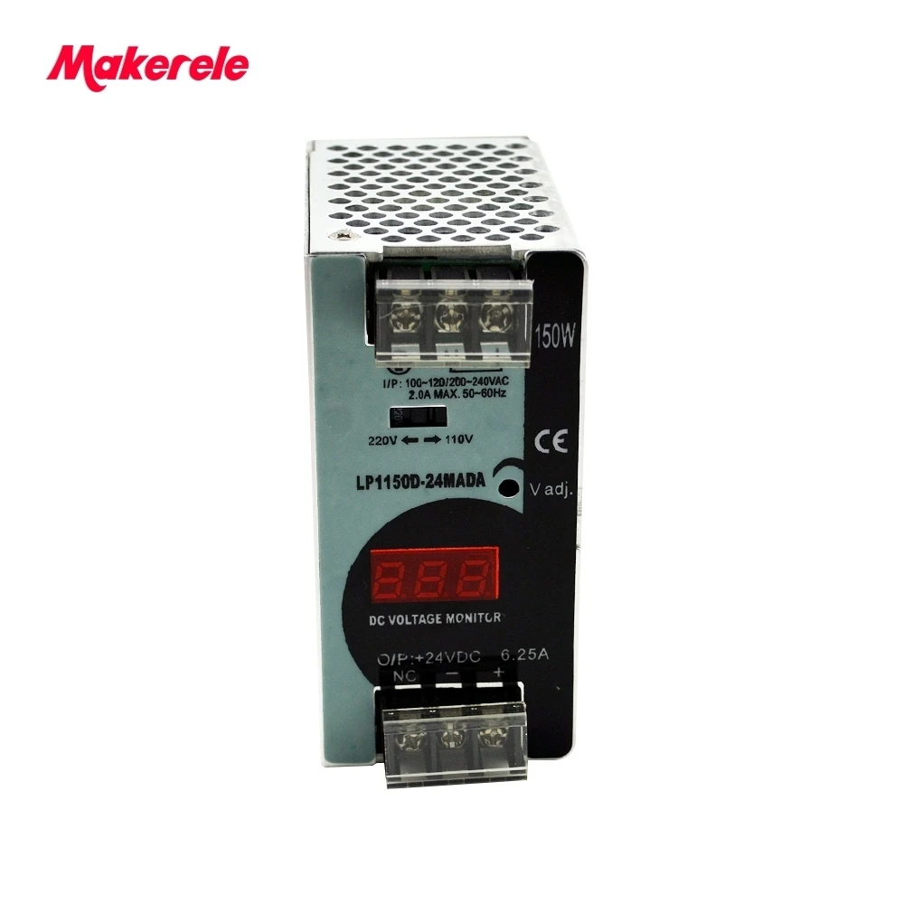 Switching Power Supply 25W 50W 100W 150W 300W 500W Digital Display 12/24V Transformer AC-DC LP Series Din Rail Single Output