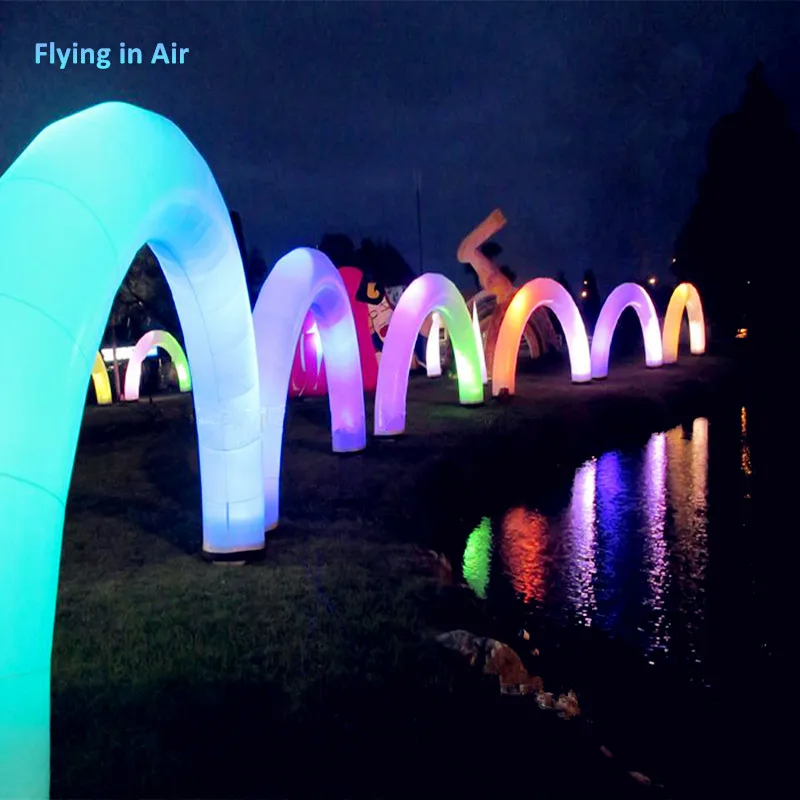 Gorgeous Outdoor Inflatable Rainbow Door/Lighting Arch with RGB Light