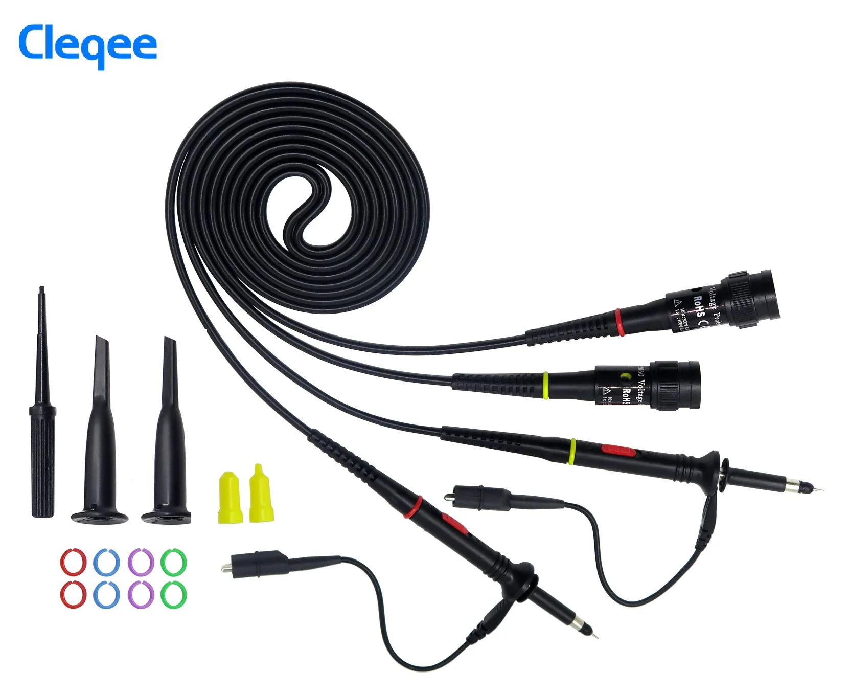 Cleqee High quality P2000 Series DC-60MHz~200MHz Oscilloscope Probe For Tektronix HP X1/X10 P2060 P2100 P2200 BNC Test Lead kit