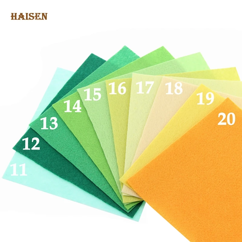 Haisen,1mm Thickness,Nonwoven Felt Fabric Bundle,Polyester Felt Cloth of Home Decoration, Sewing Dolls & Crafts 40pcs 10x15cm