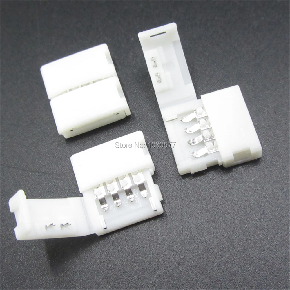 10PCS 10mm 4 pin Quick LED Strip Connectors for 5050 RGB Color LED Strip Light ,Free solder