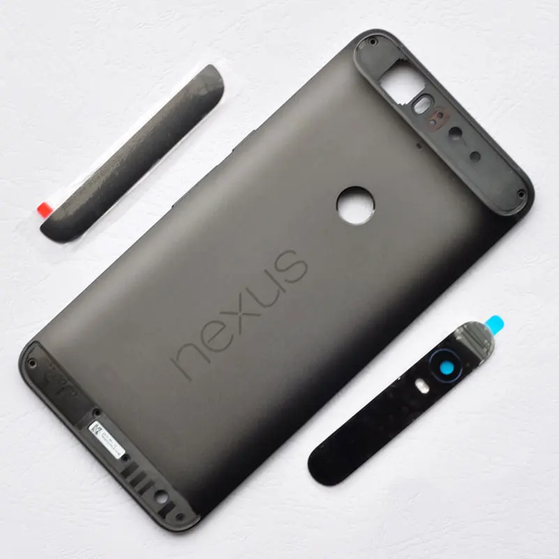 Per Huawei Google Nexus 6P Metallo Posteriore Posteriore di Caso Della Copertura Dell\'alloggiamento Della Batteria Con I Tasti Laterali + Obiettivo