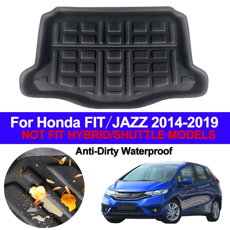 Samochodowa tylna wykładzina bagażnika Mata podłogowa bagażnika Dywaniki Taca Maty Podkładka Dywanik Do Hondy FIT JAZZ Hatch 2014 - 2016 2017 2018 2019