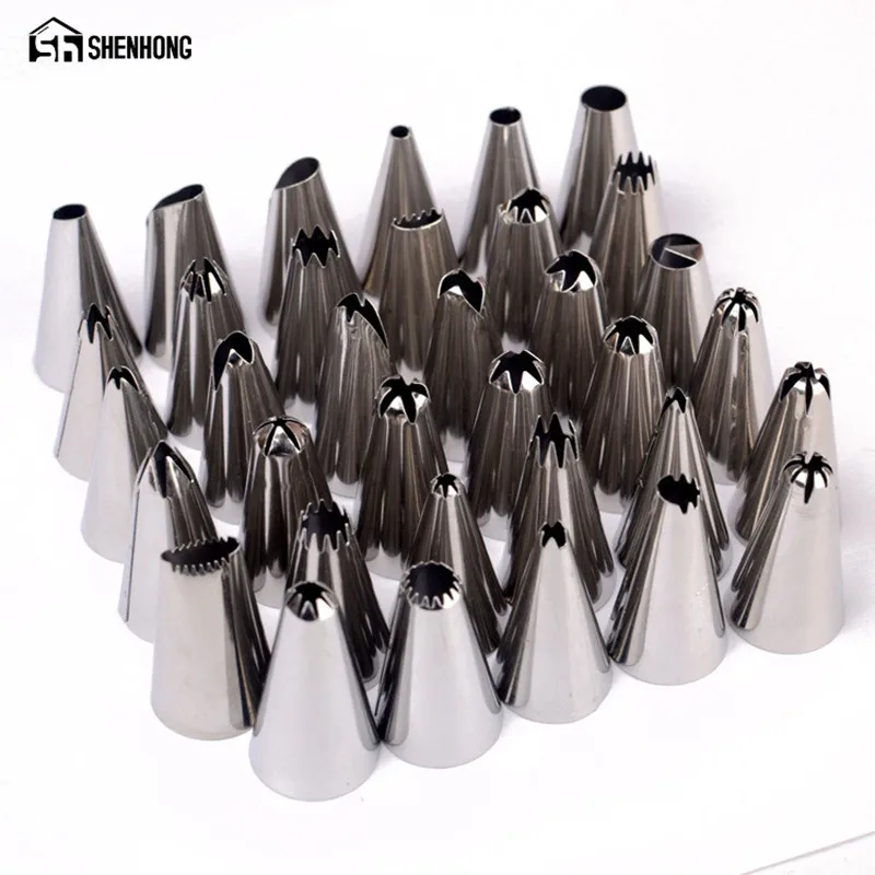 

35pcs/set Icing Piping Nozzles Cake Decorating Tools Stainless steel Pastry Tips Kitchen Accessories DIY Bakeware