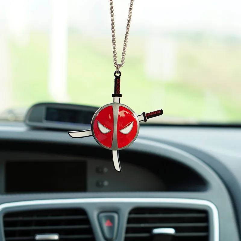 Rear view Mirror Car Charm Ornament Hanging Pendent Metal Chain Car Accessories Automobile Interior Decoration