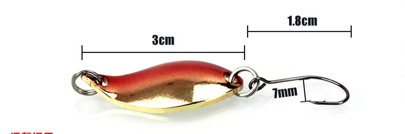 Angell öffel Köder zweifarbige Löffel Kunst metall köder Köder Einzel haken Eisen 3cm/2,5g Los 4 Stück – Detail 2