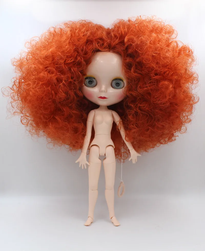 Blygirl,Blyth doll,Bronzed, exploding curly hair, nude dolls, Blyth,1/6 body, 19 joint body, can be given clothes and makeup