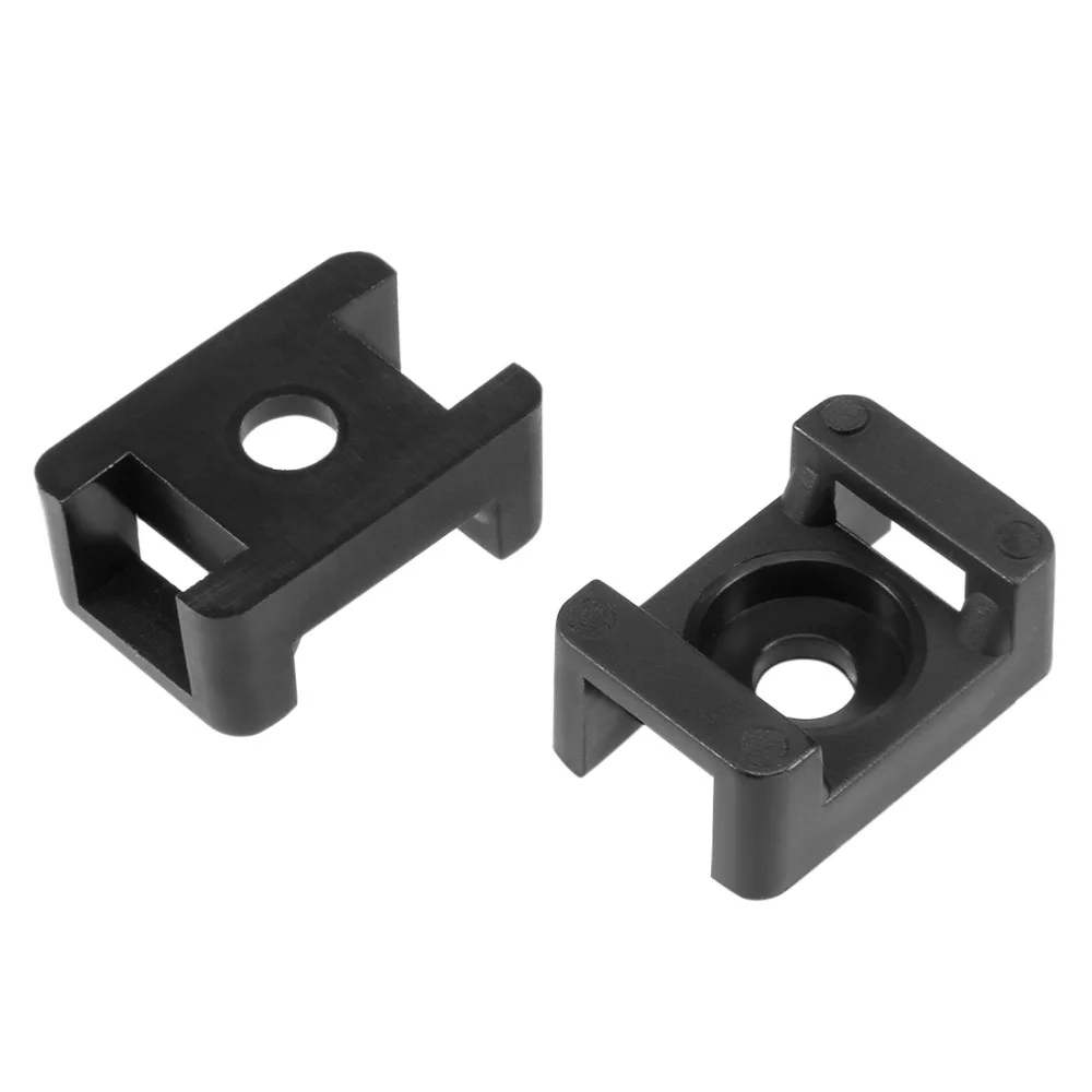 Uxcell 50Pcs/Lot Black 9.2mm Hole Width Cable Tie Base HC-2 Saddle Type Wire Holder Nylon 6.5mm Screw 23x16x10mm