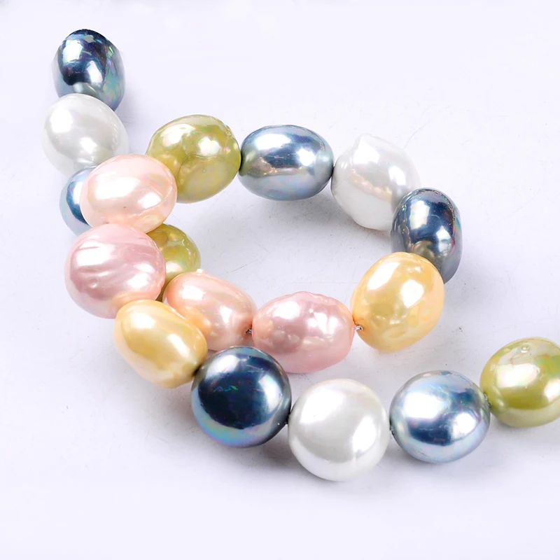 1pack/lot 20mm Fashion Flat Round Natural Shell Pearl Loose Spacer Beads DIY for Jewelry Craft Necklace