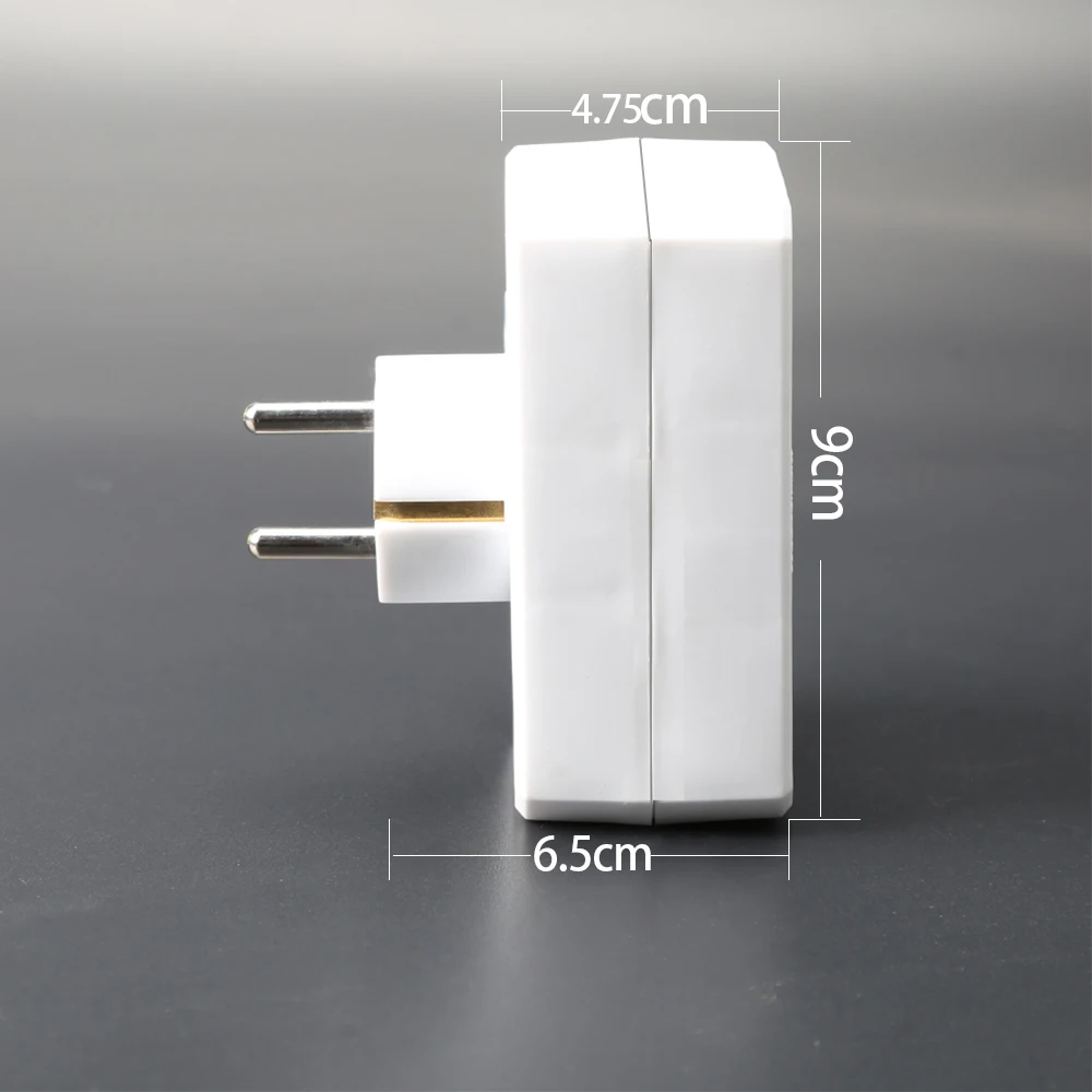Rdxone 16A European Type Conversion Plug 1 TO 2 Way EU Standard Power Adapter Socket with Switch