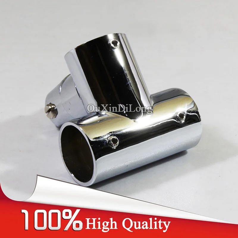 HOT 4PCS 304 Stainless Steel + Brass Shower Bathroom Right Angle Tee Pipe Connector Fixed Holder Glass Hanging Clamps Brackets