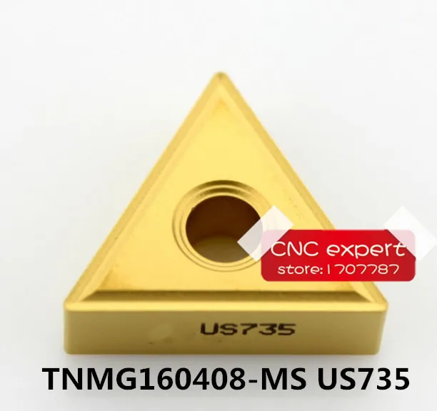 10PCS TNMG160404-MS US735/TNMG160408-MS US735.  cutting blade, turning tip,Suitable for MTJNR MTFNR MTQNR  Series Lathe Tool