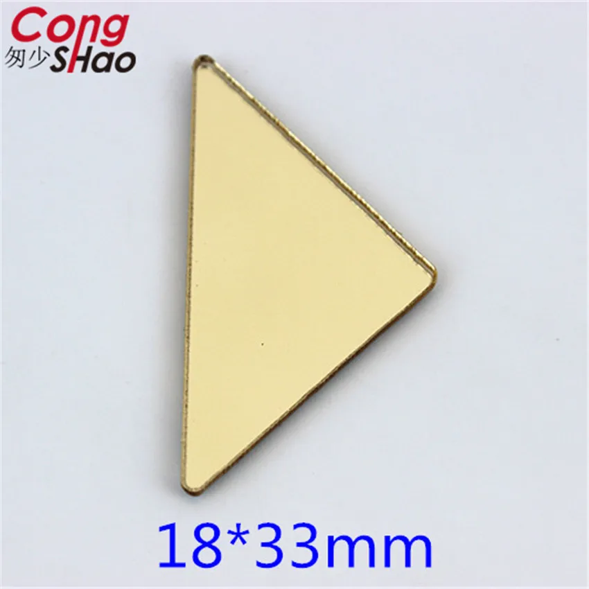 18*33mm 20pcs Top Quality Triangles coffee mirror Hot fix Acrylic rhinestones flatback Stone crystal for DIY Costume trim ZZ3001