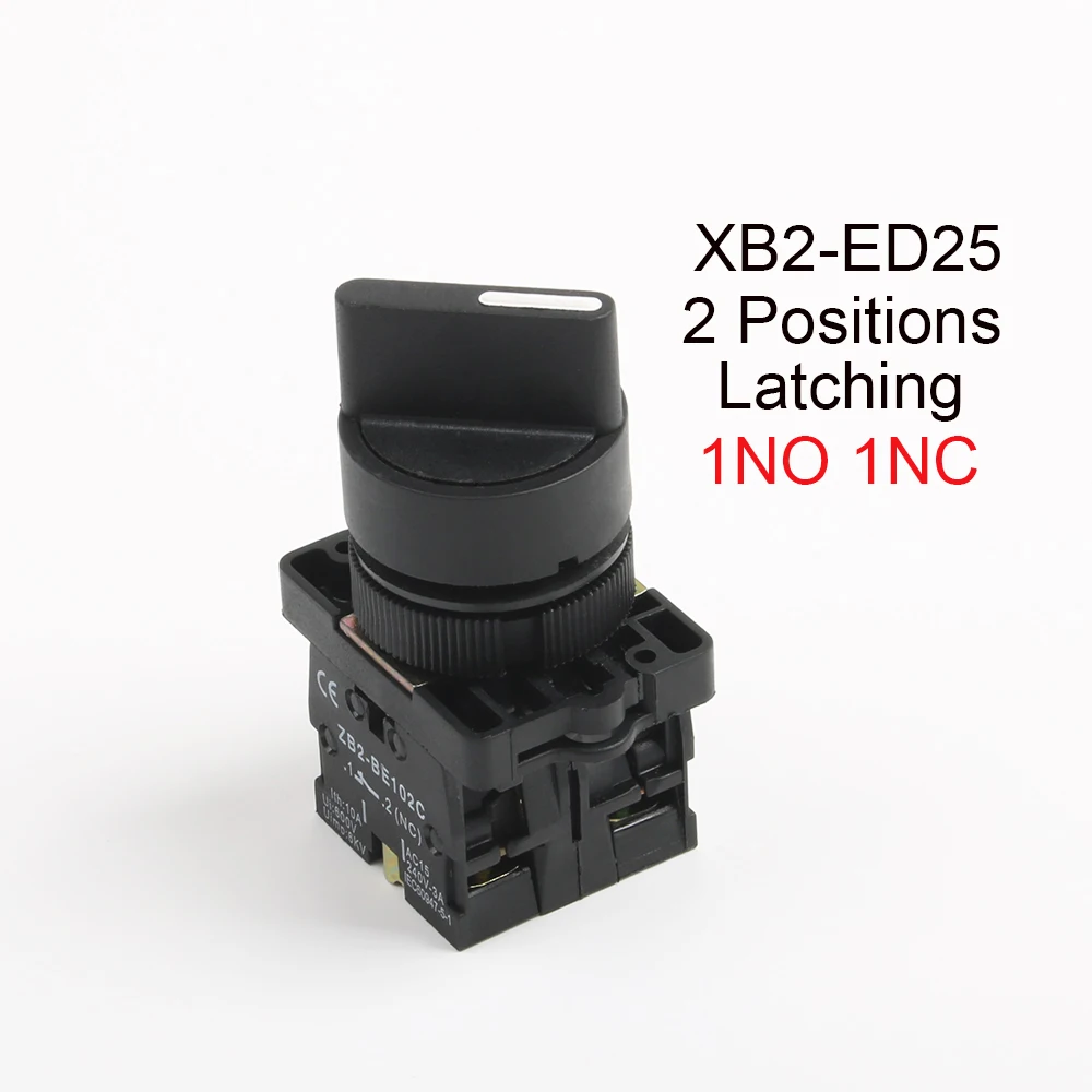 XB2-ED21 XB2-ED25 XB2-ED33 XB2-ED33 2/3 Posities 1N0/1NC & 1NO/2NO Vergrendeling Self-Vergrendeling/Kortstondige Selector drukknop