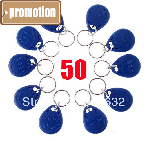 wholesale New 50pcs/lots Rfid 125Khz Proximity Rfid Id Card Key Tags (Keyfobs)