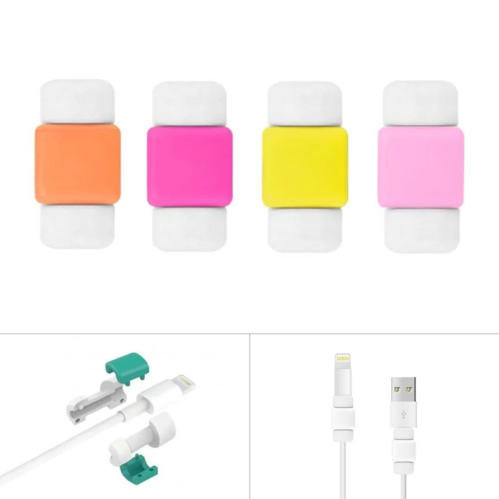 8 Colors Simple Quadrate Lightning Data Cable USB Charging Line Saver Protector for Apple /iPhone iPad Mini Pro iPod iWatch Cord