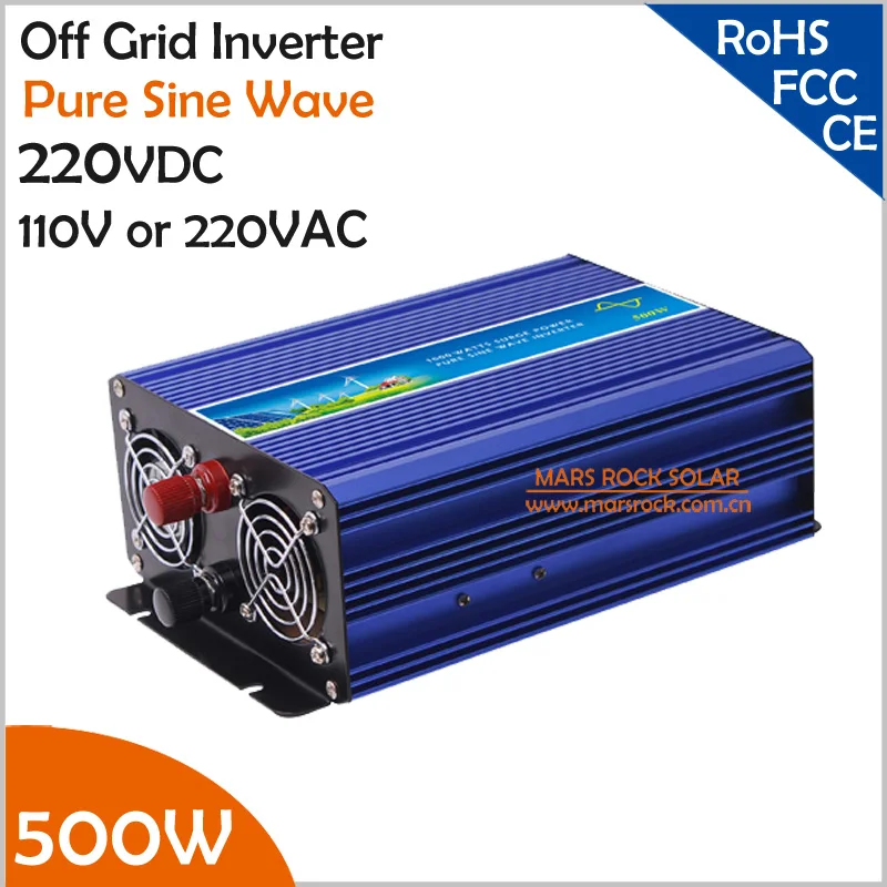 

500W 220V DC to AC Off Grid Inverter, Pure Sine Wave Inverter for 110VAC or 220VAC Appliances in Solar or Wind Power System